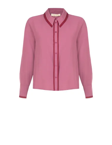 Chemise Curvy en satin mat avec détails contrastés – Rinascimento Curvy