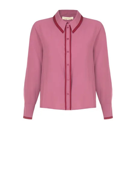 Camicia Curvy In Raso Opaco Con Dettagli A Contrasto Rinascimento Curvy