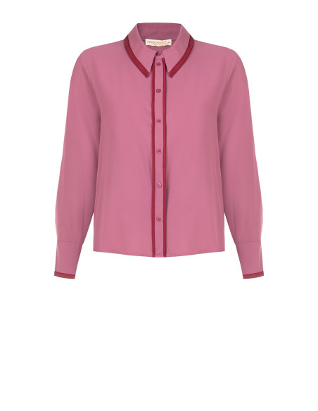 Chemise Curvy en satin mat avec détails contrastés – Rinascimento Curvy