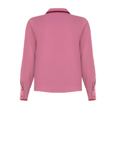 Curvy Shirt in Matt Satin with Contrast Details – Rinascimento Curvy