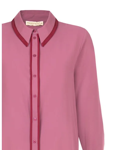 Camicia Curvy In Raso Opaco Con Dettagli A Contrasto Rinascimento Curvy