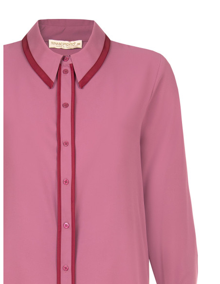 Curvy Shirt in Matt Satin with Contrast Details – Rinascimento Curvy