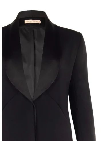 Giacca Blazer Curvy Sfiancata In Scuba Crepe Con Collo A Scialle In Raso Rinascimento Curvy