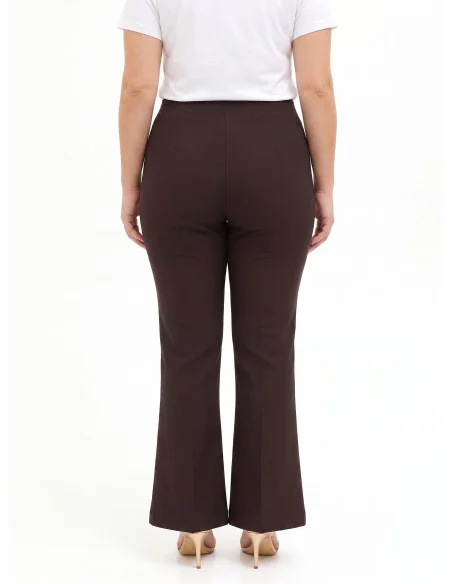 Curvy Flared Trousers in Technical Fabric by Rinascimento Curvy