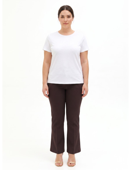Curvy Flared Trousers in Technical Fabric by Rinascimento Curvy