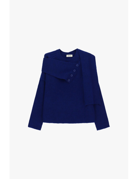 Pull à col rond avec écharpe boutonnée Dixie - Vestiti Firmati Life...