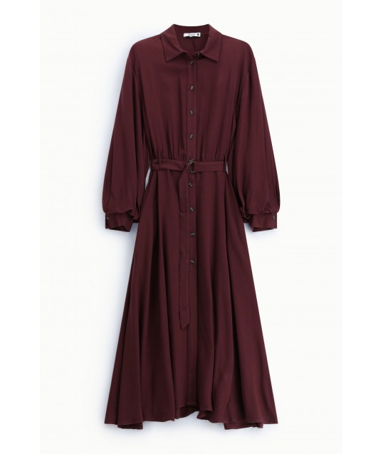 Long Dress with Belt and Front Buttons Please