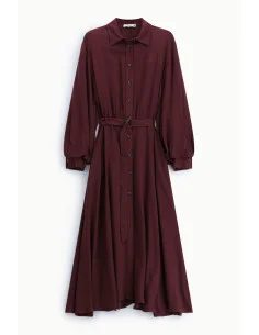 Vestito Lungo Con Cintura E Bottoni Frontali Please 2