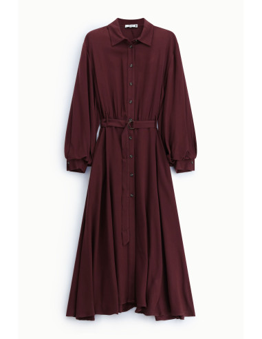 Robe longue avec ceinture et boutons sur le devant, s'il vous plaît