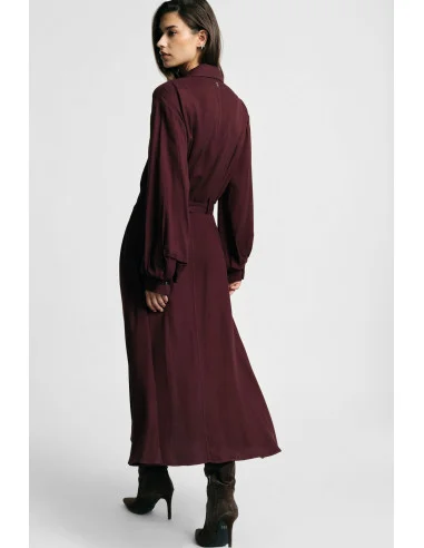 Vestito Lungo Con Cintura E Bottoni Frontali Please