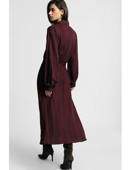 Vestito Lungo Con Cintura E Bottoni Frontali Please