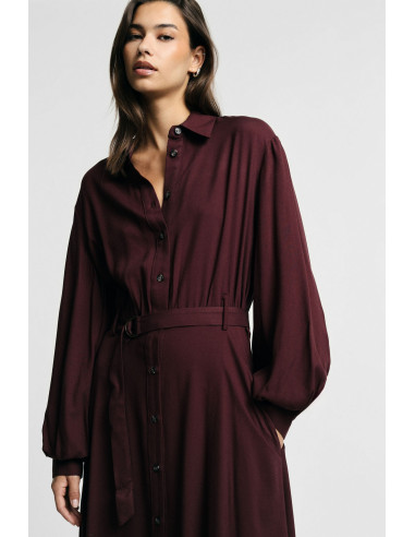 Robe longue avec ceinture et boutons sur le devant, s'il vous plaît