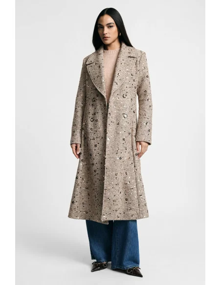 Manteau croisé à paillettes et larges revers, s'il vous plaît