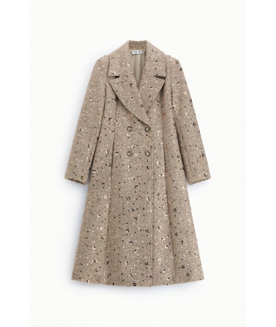 Manteau croisé à paillettes et larges revers, s'il vous plaît