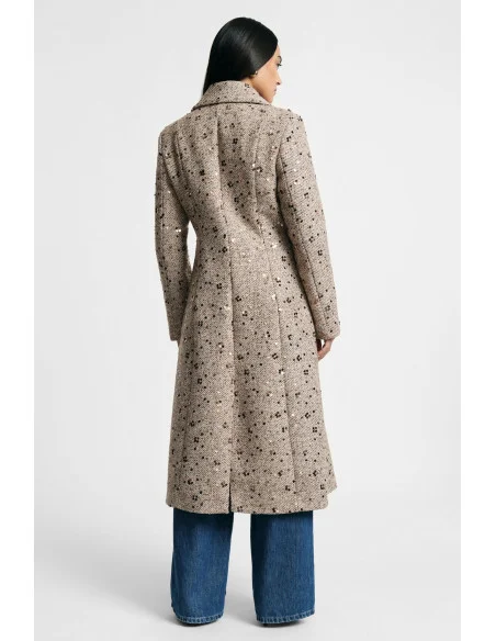 Double-breasted coat with sequins and wide lapels – Please