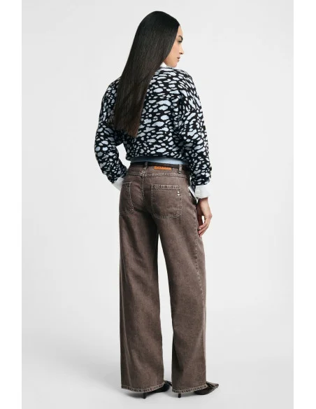 Jeans Palazzo Gamba Dritta Con Lavaggio Please
