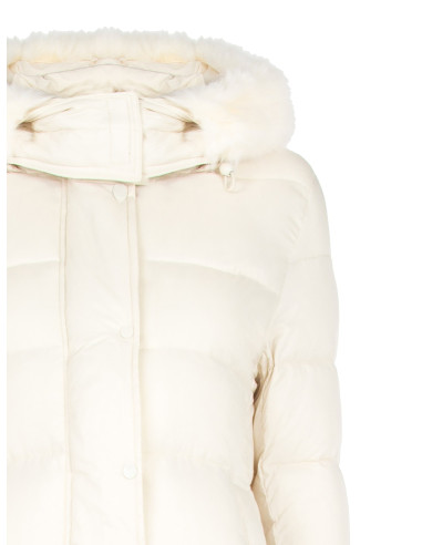 Piumino Lungo Con Cappuccio E Pelliccia Sintetica Removibile Rinascimento