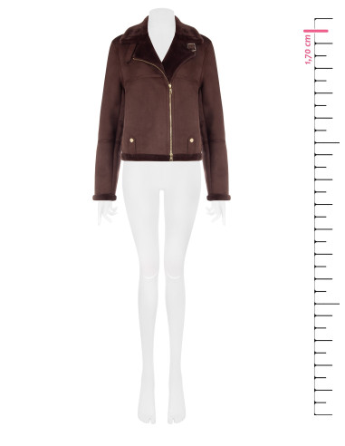 Rinascimento Short Faux Sheepskin Biker Jacket