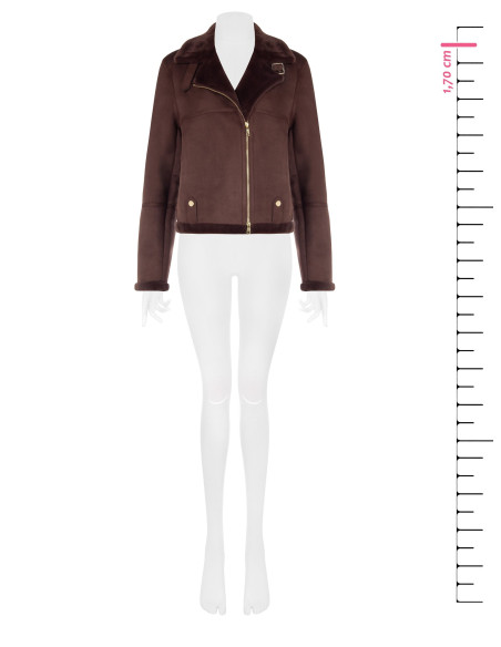 Rinascimento Short Faux Sheepskin Biker Jacket