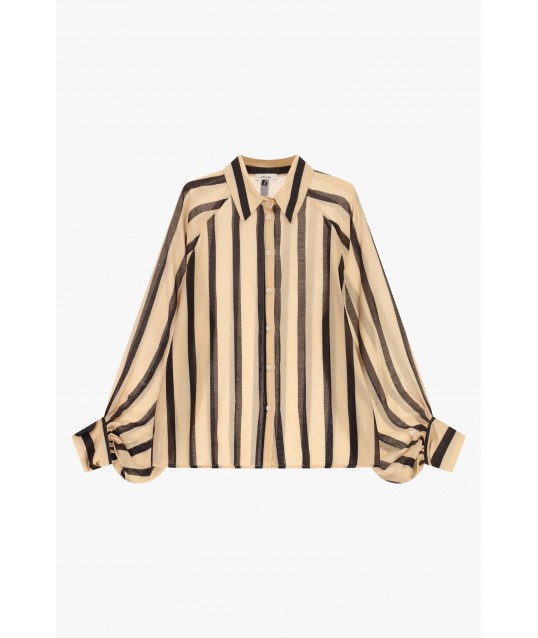 Camicia A Righe Con Bottoni E Maniche Ampie Dixie