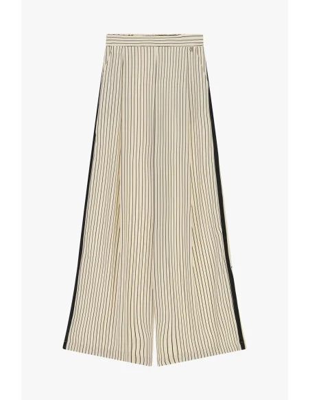 Pantaloni Palazzo A Righe Con Bande Laterali Dixie