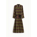 Abito Lungo A Quadri Con Cintura Foulard Dixie