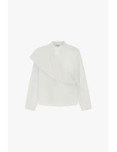 Blouse asymétrique à manches longues et nœud sur le côté « Dixie »