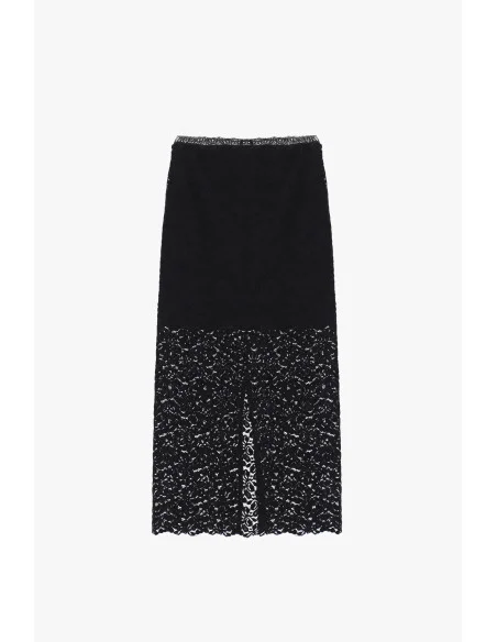 Gonna Lunga Con Inserto In Pizzo E Spacco Dixie