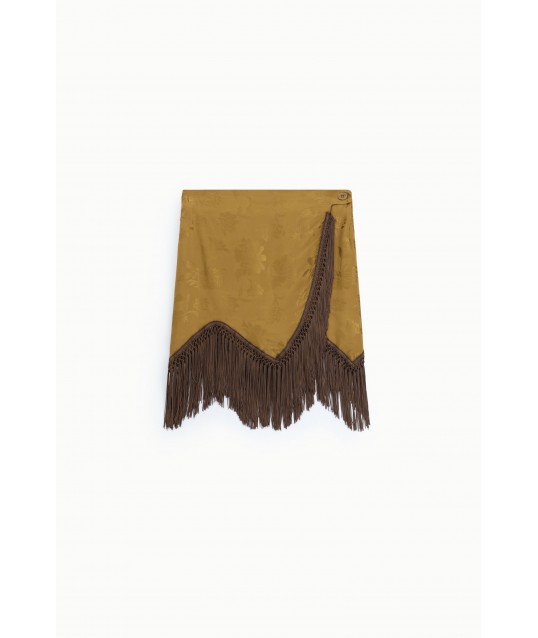 Gonna Corta Stampata Con Frange Decorative Dixie