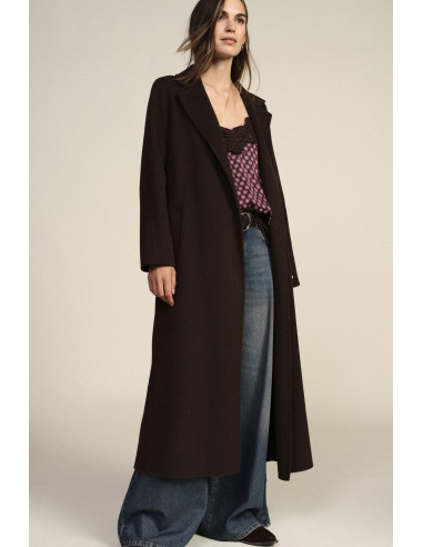 Long Coat with Matching Belt and Dixie Lapel