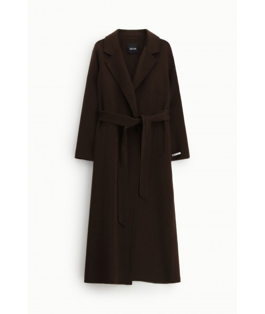 Cappotto Lungo Con Cintura Abbinata E Revers Dixie