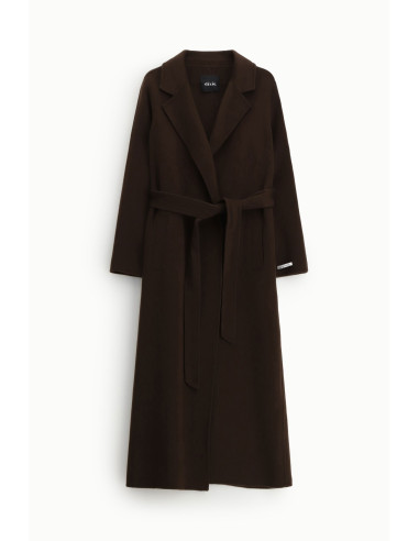 Manteau long avec ceinture assortie et col Dixie