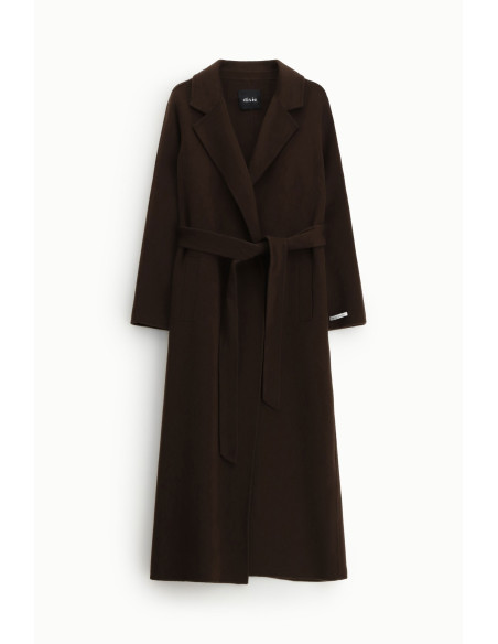 Manteau long avec ceinture assortie et col Dixie