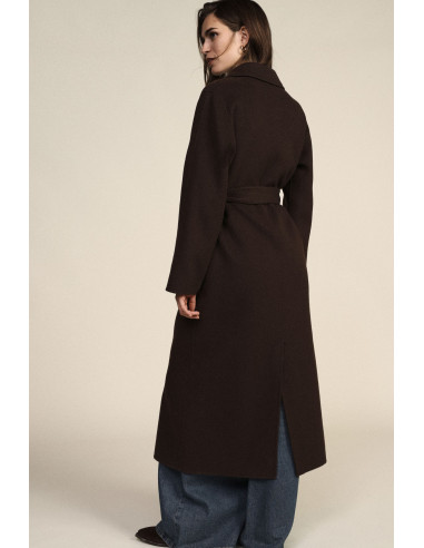 Manteau long avec ceinture assortie et col Dixie