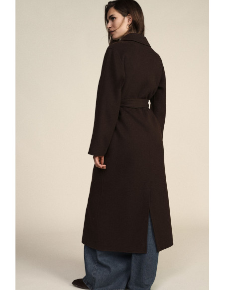 Cappotto Lungo Con Cintura Abbinata E Revers Dixie