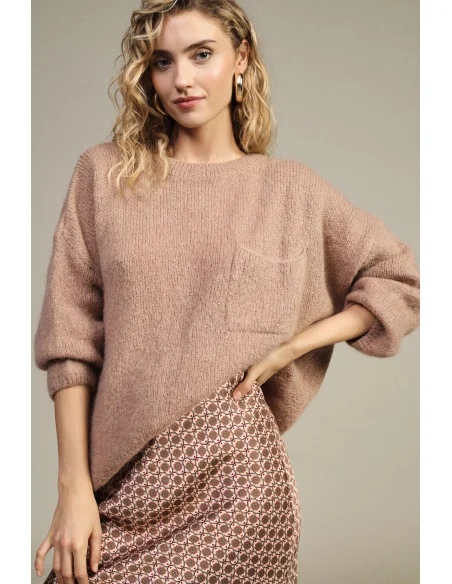 Dixie Oversized Jumper with Pocket and Bow at the Back