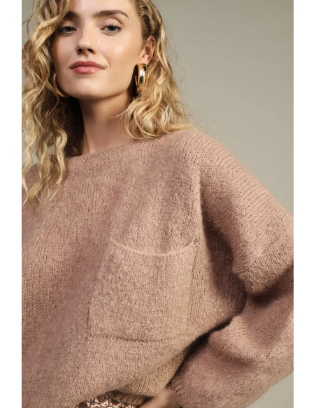 Pull ample avec poche et nœud dans le dos « Dixie »