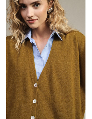 Maglione Smanicato Con Bottoni E Scollo A V Dixie