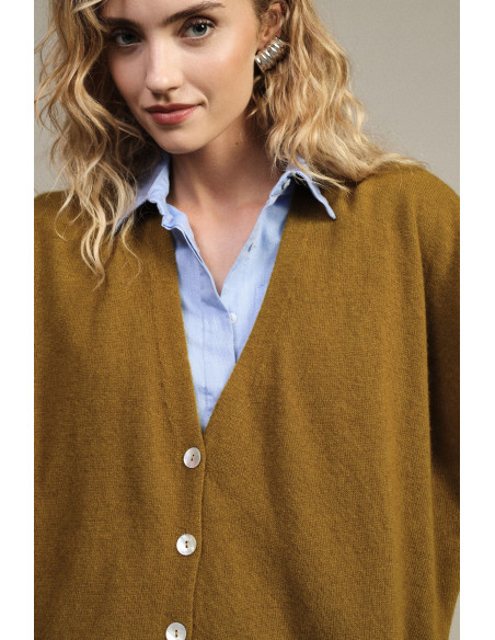 Maglione Smanicato Con Bottoni E Scollo A V Dixie