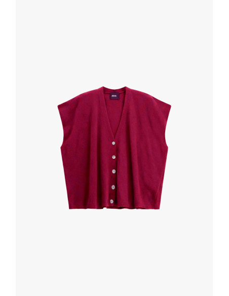 Sleeveless jumper with buttons and a V-neck