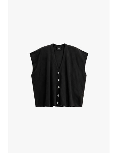 Sleeveless jumper with buttons and a V-neck