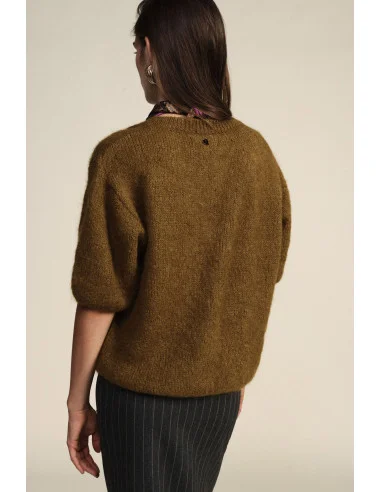 Maglione Corto Con Maniche Corte E Scollo A V Dixie