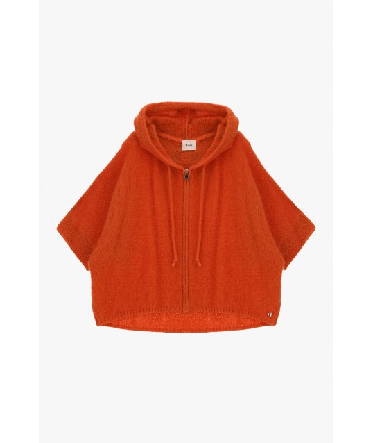 Maglione Con Cappuccio E Zip Maniche Corte Dixie