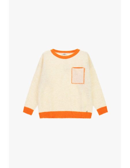 Pull à col rond avec bordures contrastées et poche « Dixie »