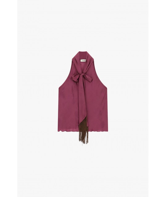 Top Smanicato Con Fiocco E Frange Frontali Dixie