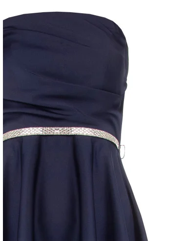Short, flared dress with a Rinascimento-style rhinestone jewelled belt