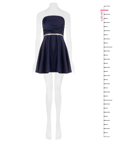 Robe courte évasée avec ceinture ornée de strass « Rinascimento »