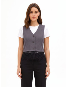 Gilet Ampio Con Bordo In Pizzo Rinascimento