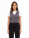 Loose-fitting waistcoat with Rinascimento-style lace trim