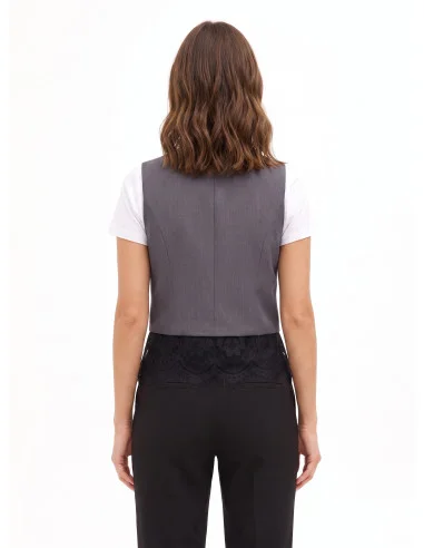 Gilet Ampio Con Bordo In Pizzo Rinascimento